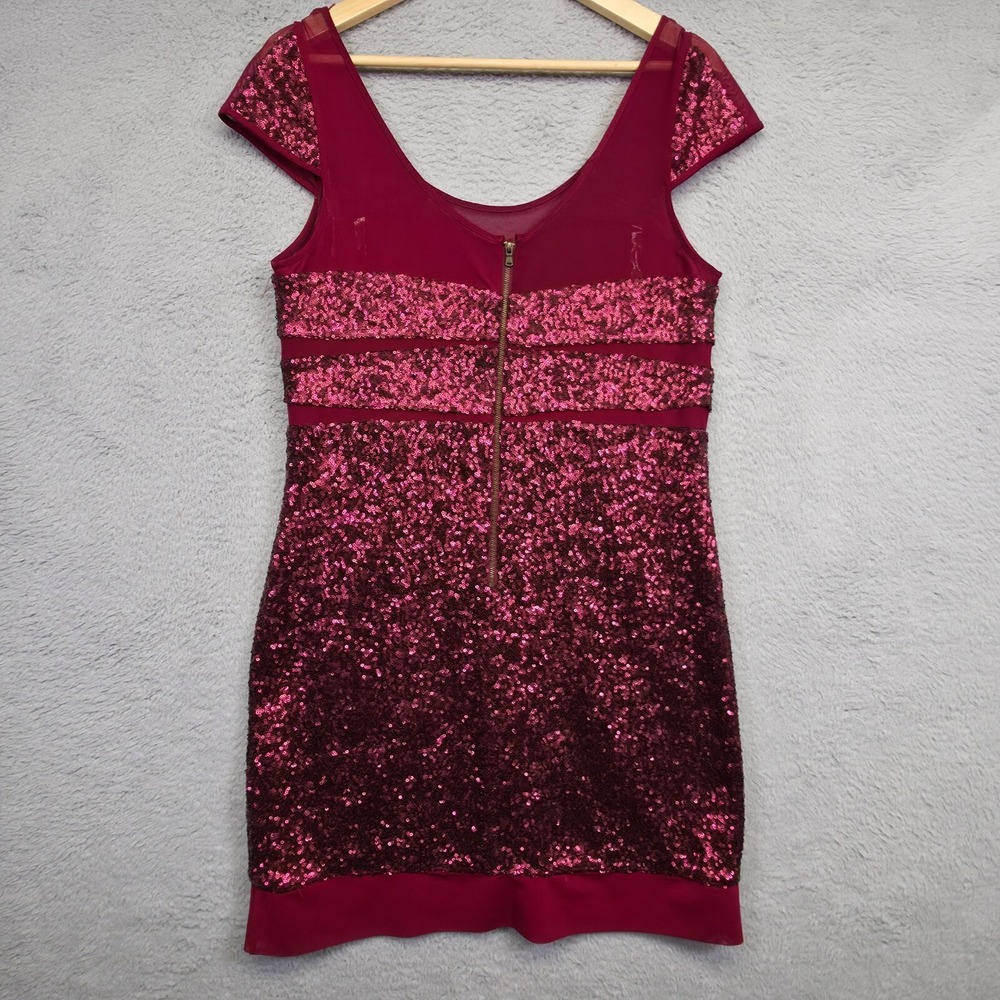 Betsey Johnson Dress Women 14 Red Sequin Y2K Vamp Glam New Year Holiday HOCO - Picture 13 of 16